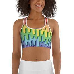 Dripping Rainbow Sports Bra
