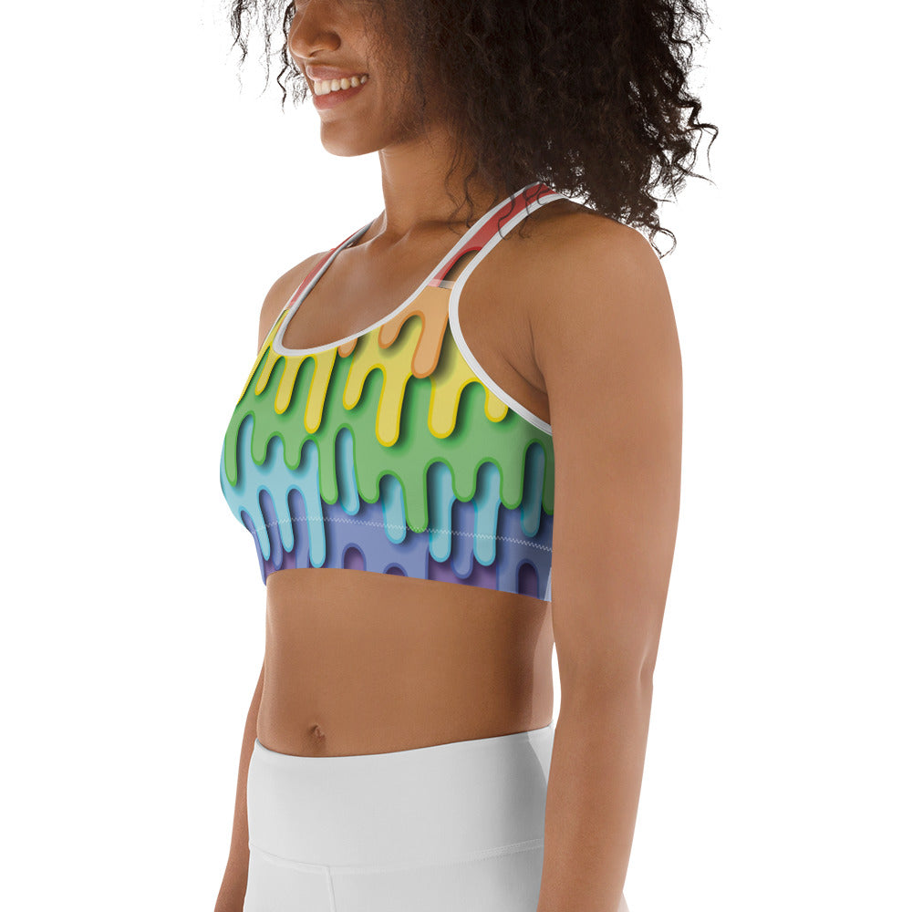 Dripping Rainbow Sports Bra