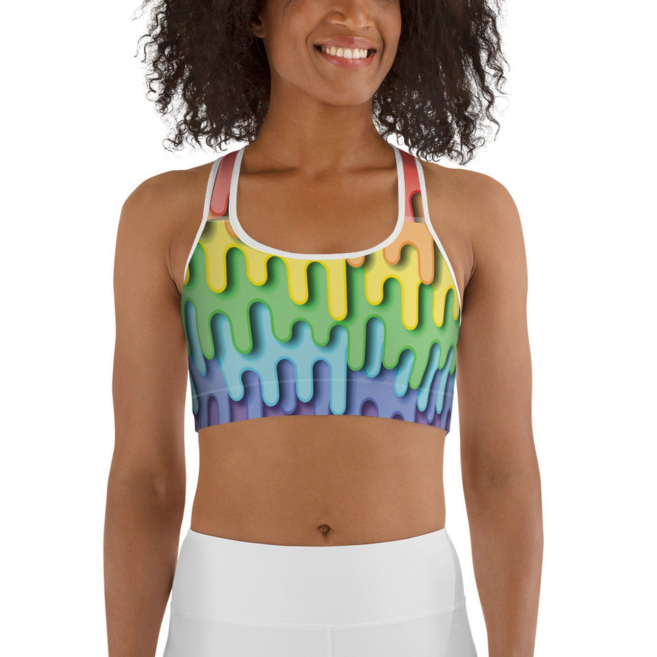 Dripping Rainbow Sports Bra