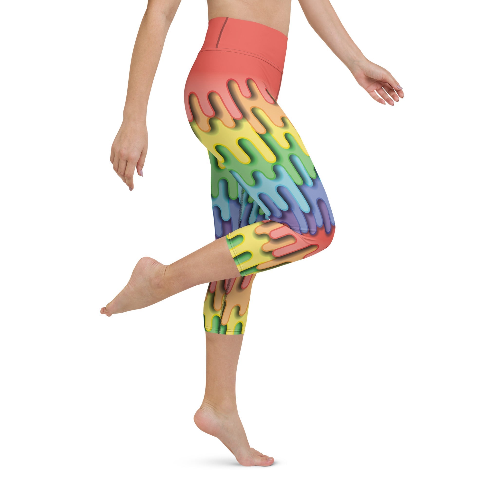 Dripping Rainbow Yoga Capris