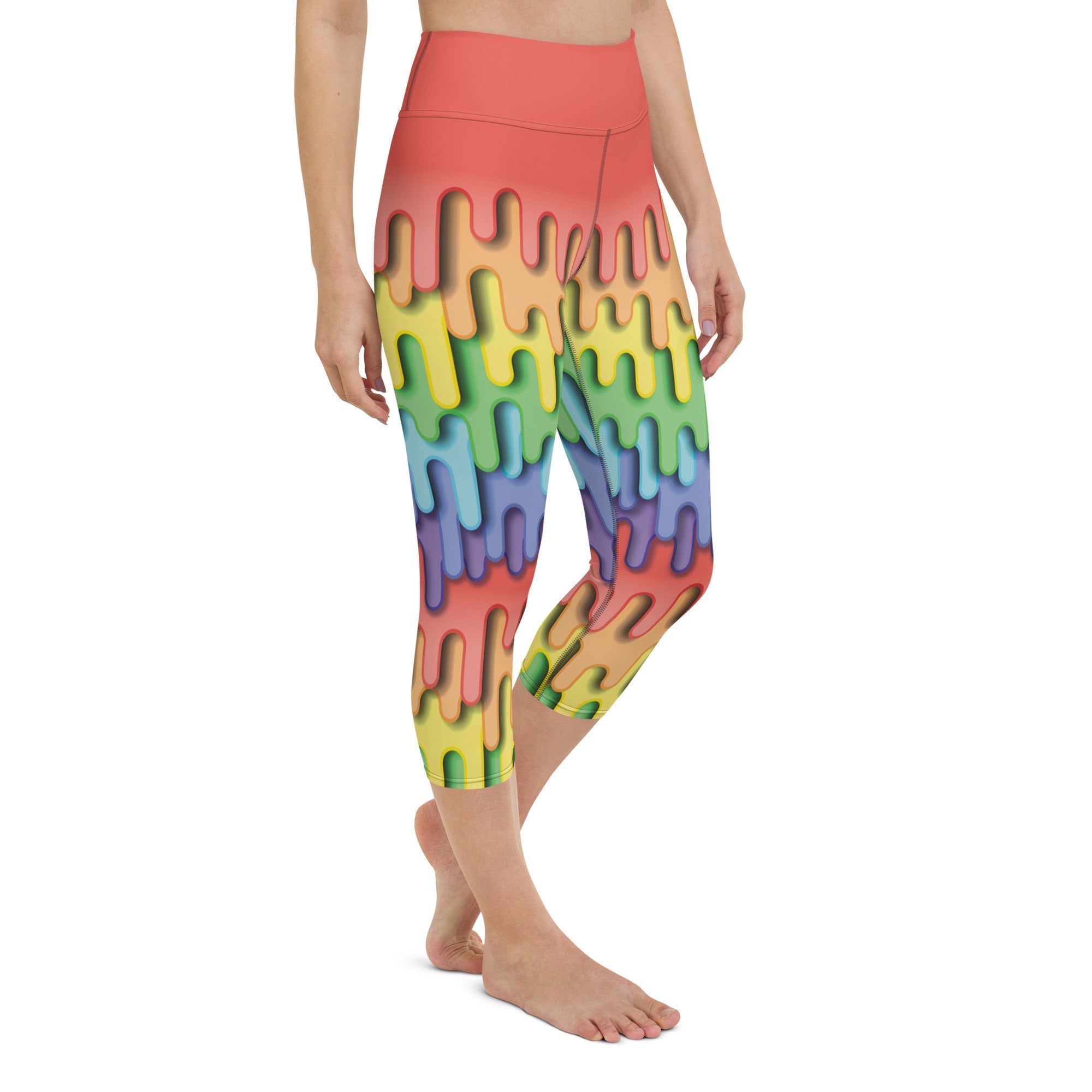 Dripping Rainbow Yoga Capris