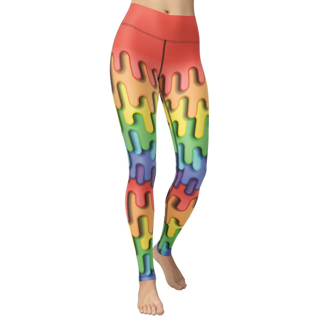 Dripping Rainbow Yoga Leggings