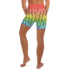 Dripping Rainbow Yoga Shorts