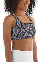 Dusty Pink Snakeskin Sports Bra