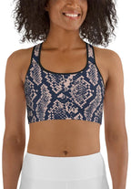 Dusty Pink Snakeskin Sports Bra