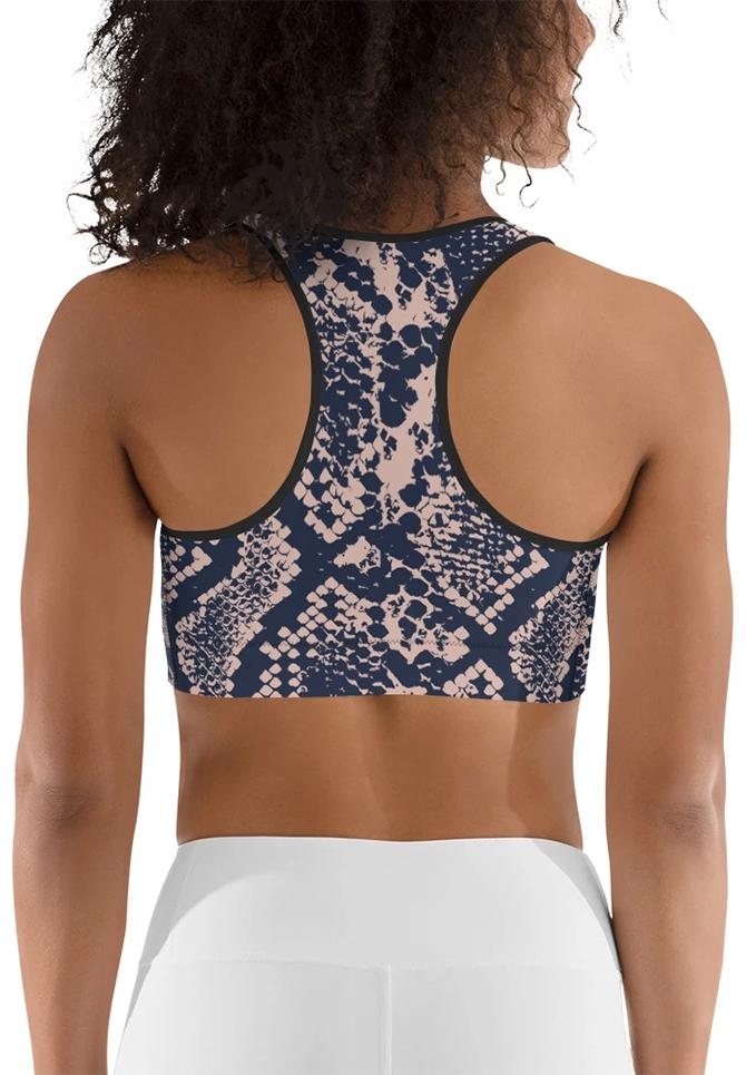 Dusty Pink Snakeskin Sports Bra