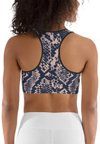 Dusty Pink Snakeskin Sports Bra