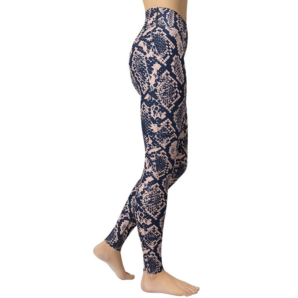 Dusty Pink Snakeskin Yoga Leggings