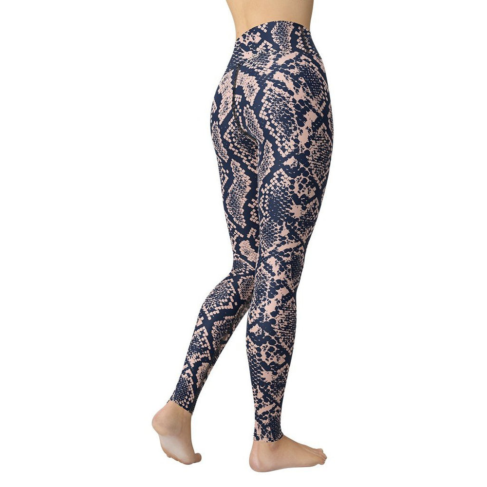 Dusty Pink Snakeskin Yoga Leggings