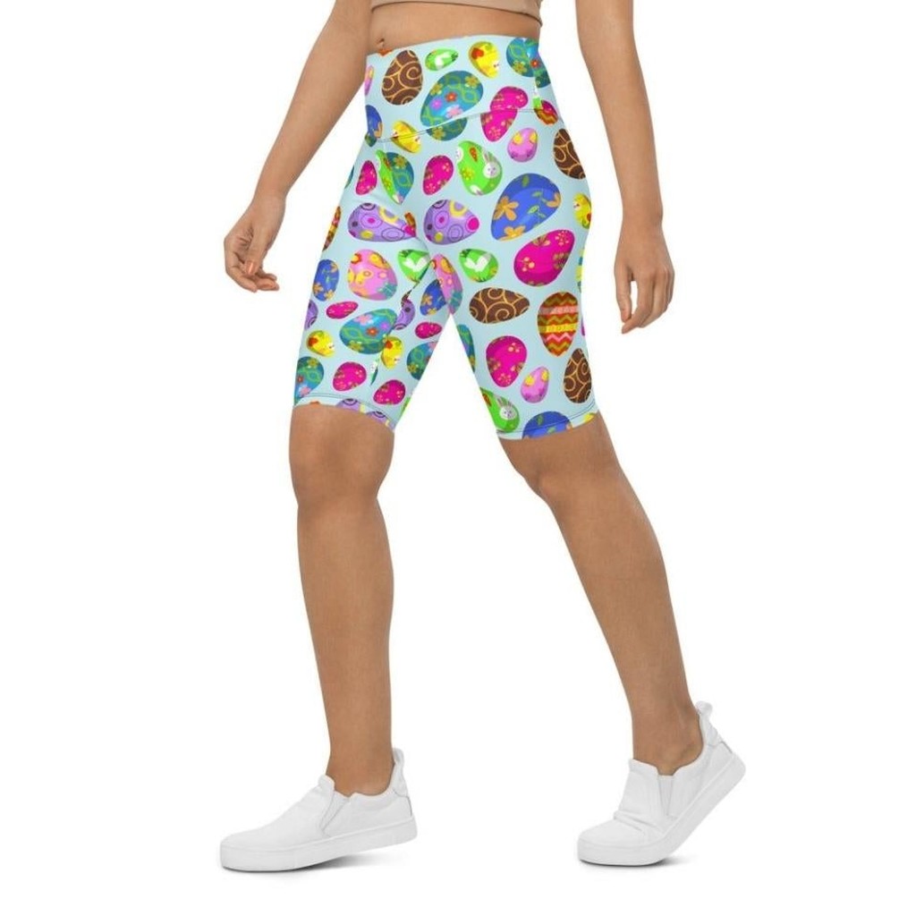 Easter Egg Pattern Biker Shorts
