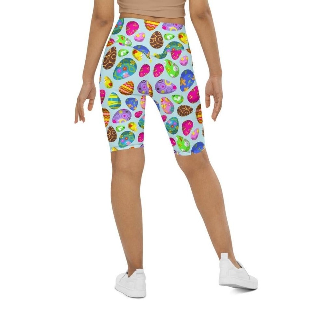 Easter Egg Pattern Biker Shorts