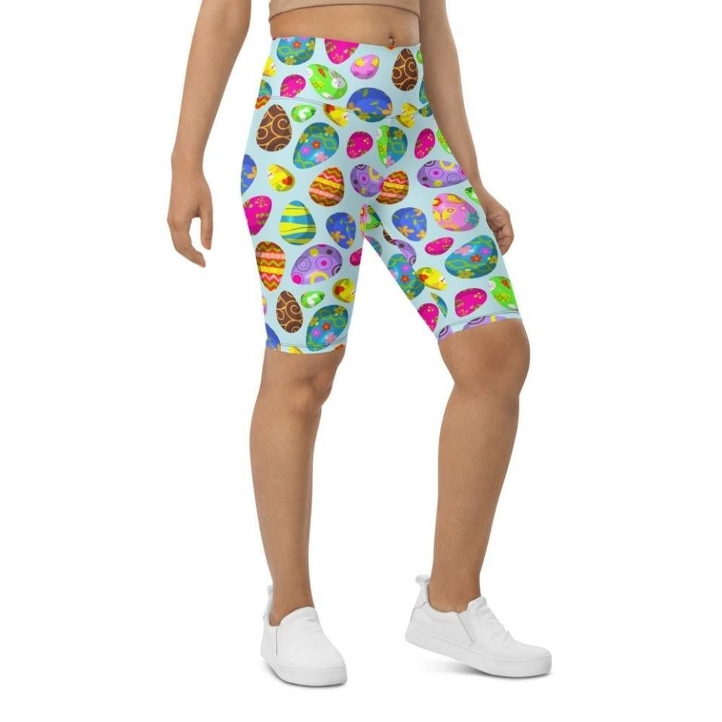 Easter Egg Pattern Biker Shorts