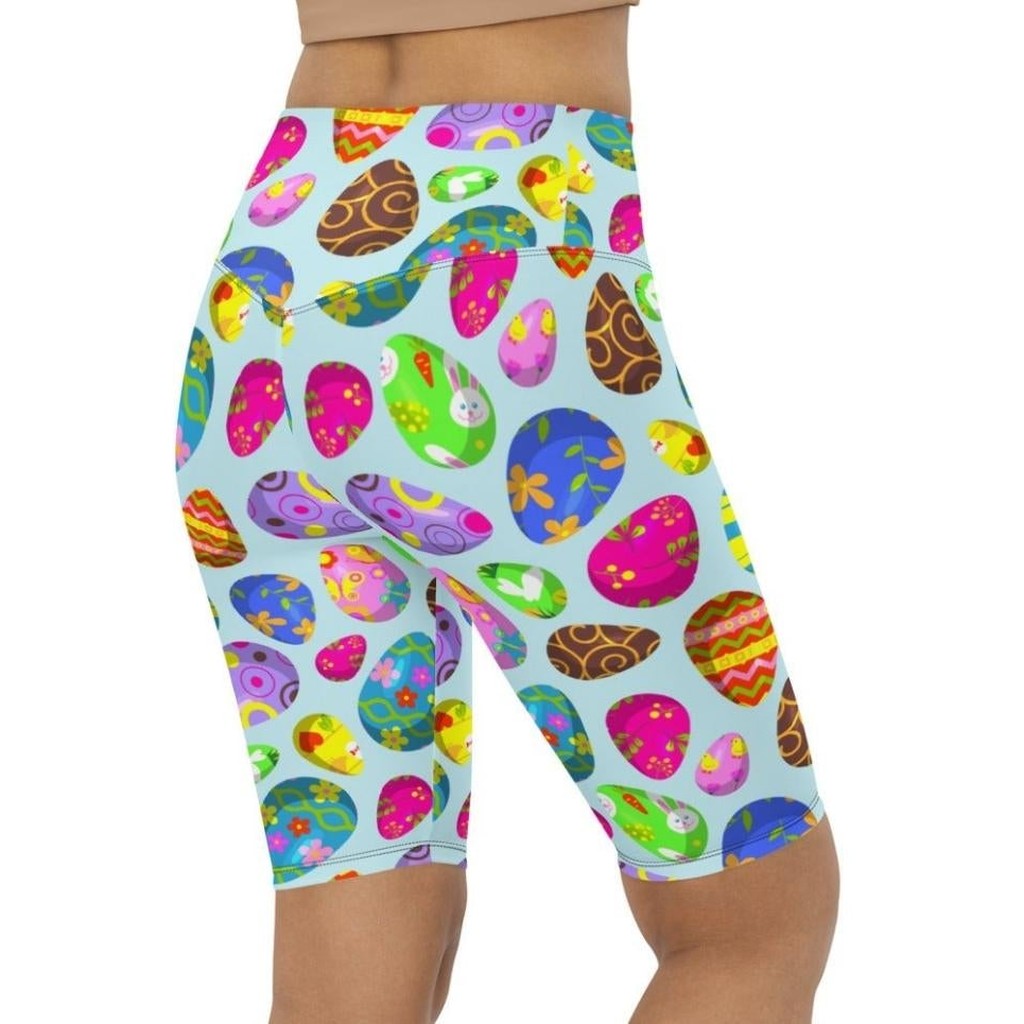 Easter Egg Pattern Biker Shorts