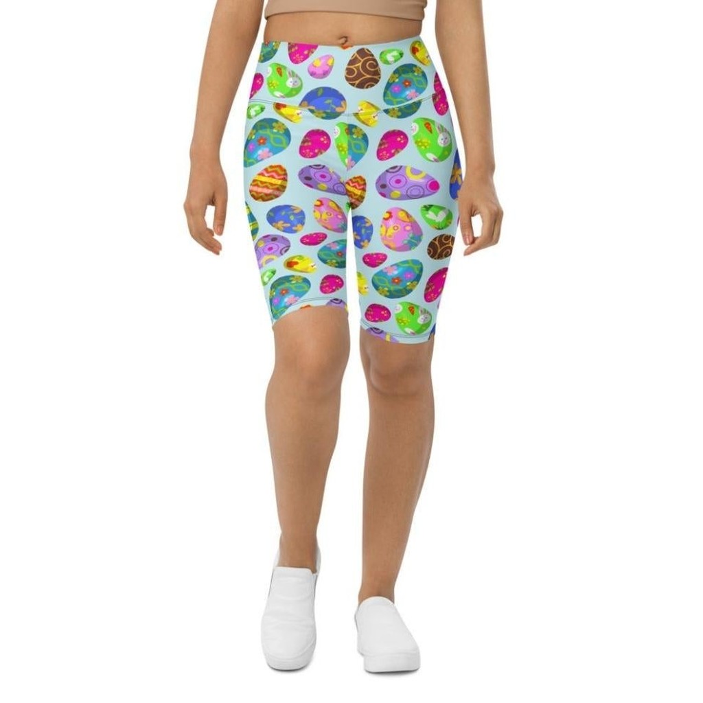 Easter Egg Pattern Biker Shorts
