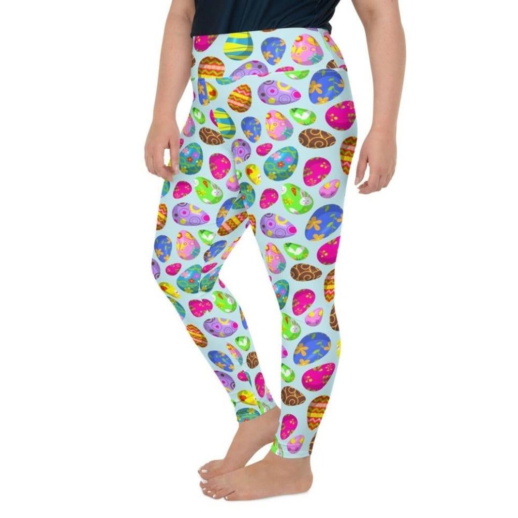 Easter Egg Pattern Plus Size Leggings