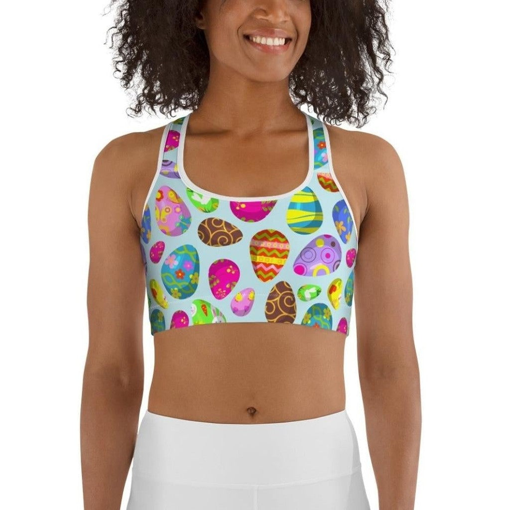 Easter Egg Pattern Sports Bra