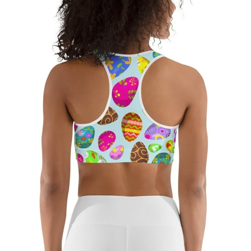Easter Egg Pattern Sports Bra