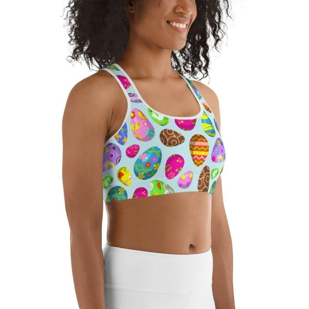 Easter Egg Pattern Sports Bra