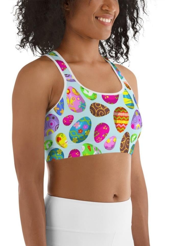 Easter Egg Pattern Sports Bra