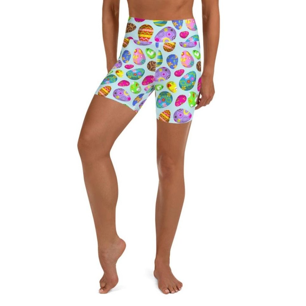 Easter Egg Pattern Yoga Shorts