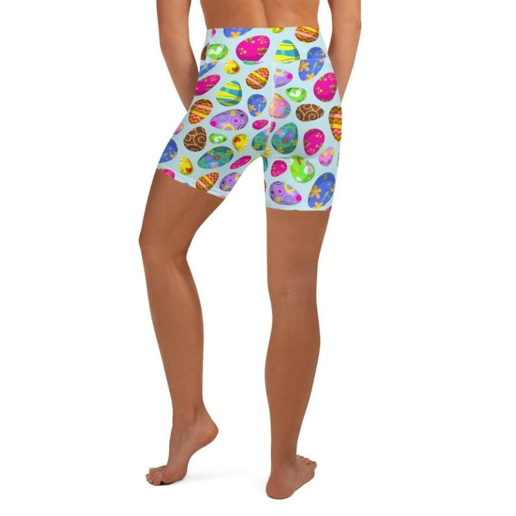 Easter Egg Pattern Yoga Shorts