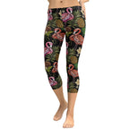 Embroidery Flamingo Capris