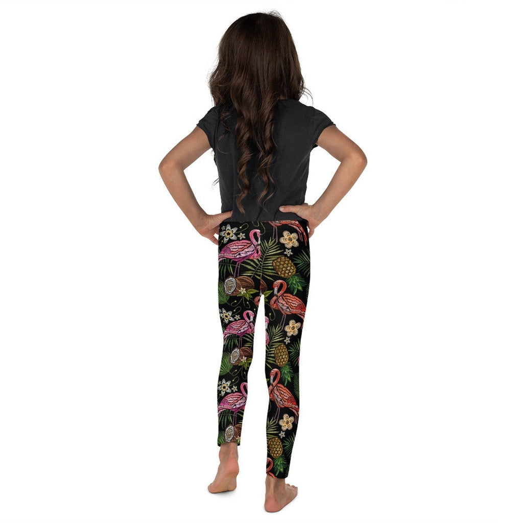 Embroidery Flamingo Kid's Leggings