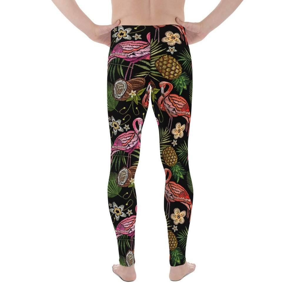Embroidery Flamingo Men's Leggings