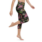 Embroidery Flamingo Yoga Capris