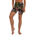 Embroidery Flamingo Yoga Shorts