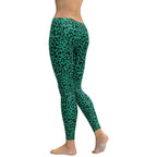 Emerland Green Leopard Leggings