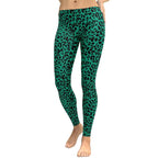 Emerland Green Leopard Leggings