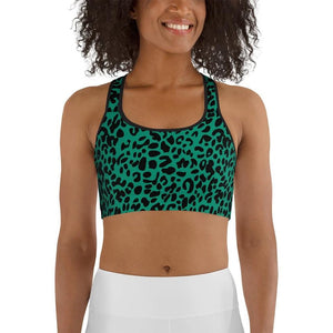 Emerald Green Leopard Sports Bra
