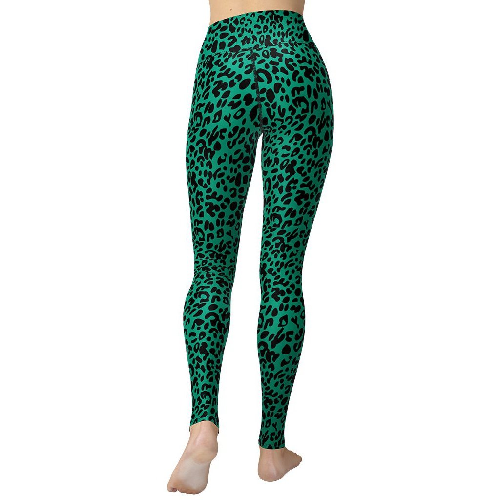 Emerald Green Leopard Yoga Leggings