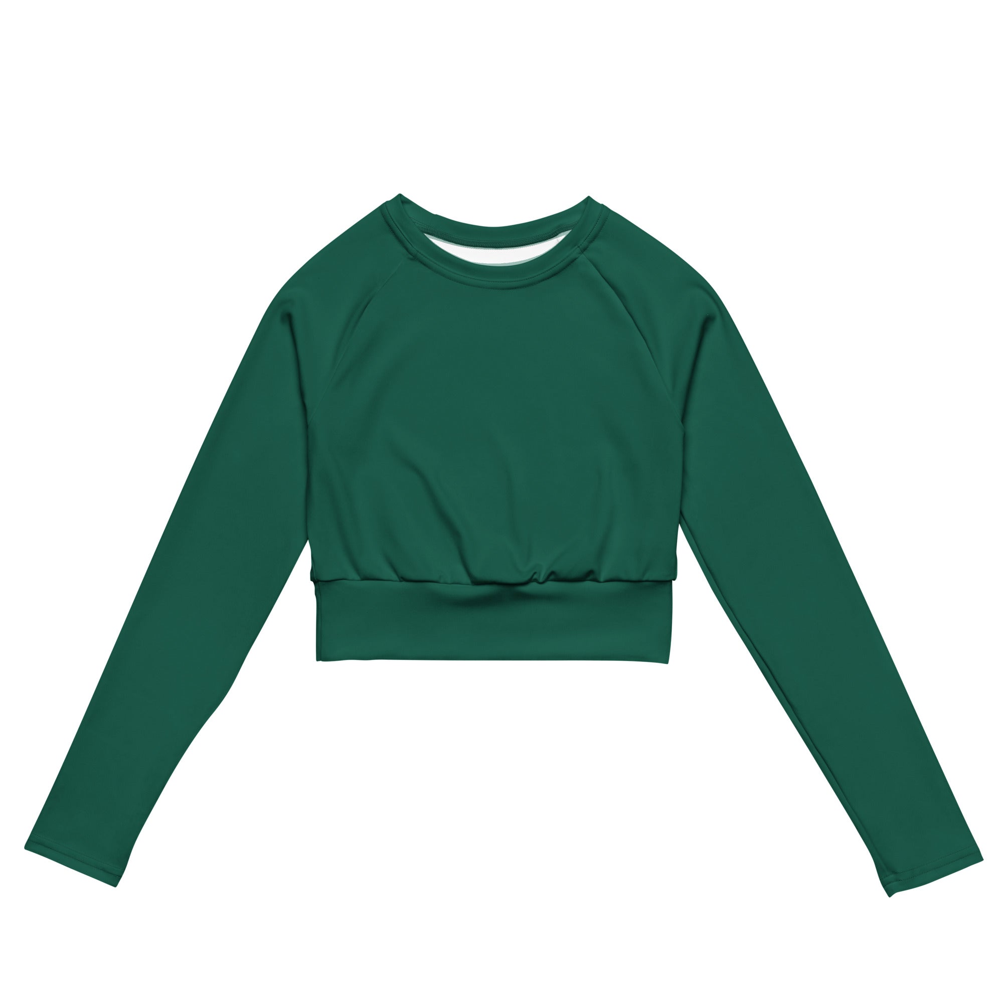 Emerald Green Recycled Long-sleeve Crop Top