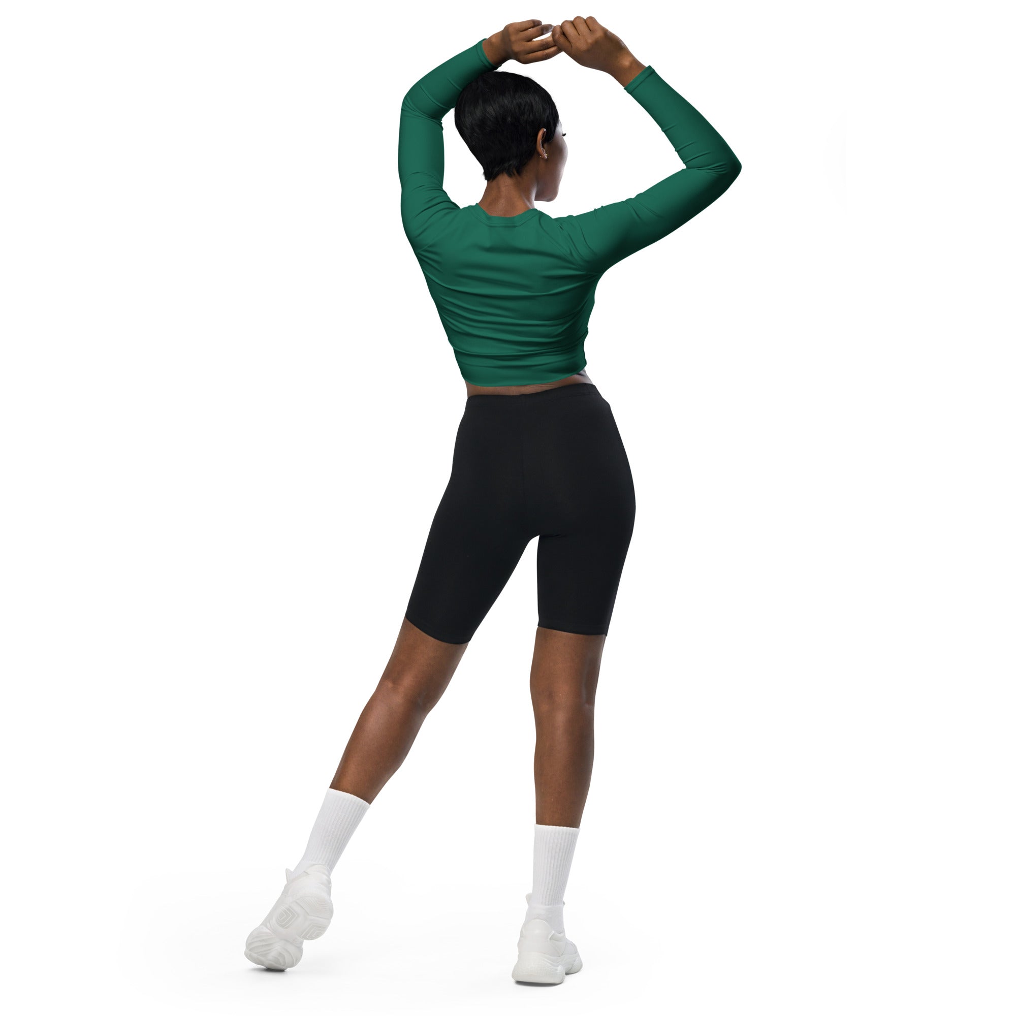 Emerald Green Recycled Long-sleeve Crop Top