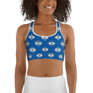 Evil Eye Pattern Sports Bra