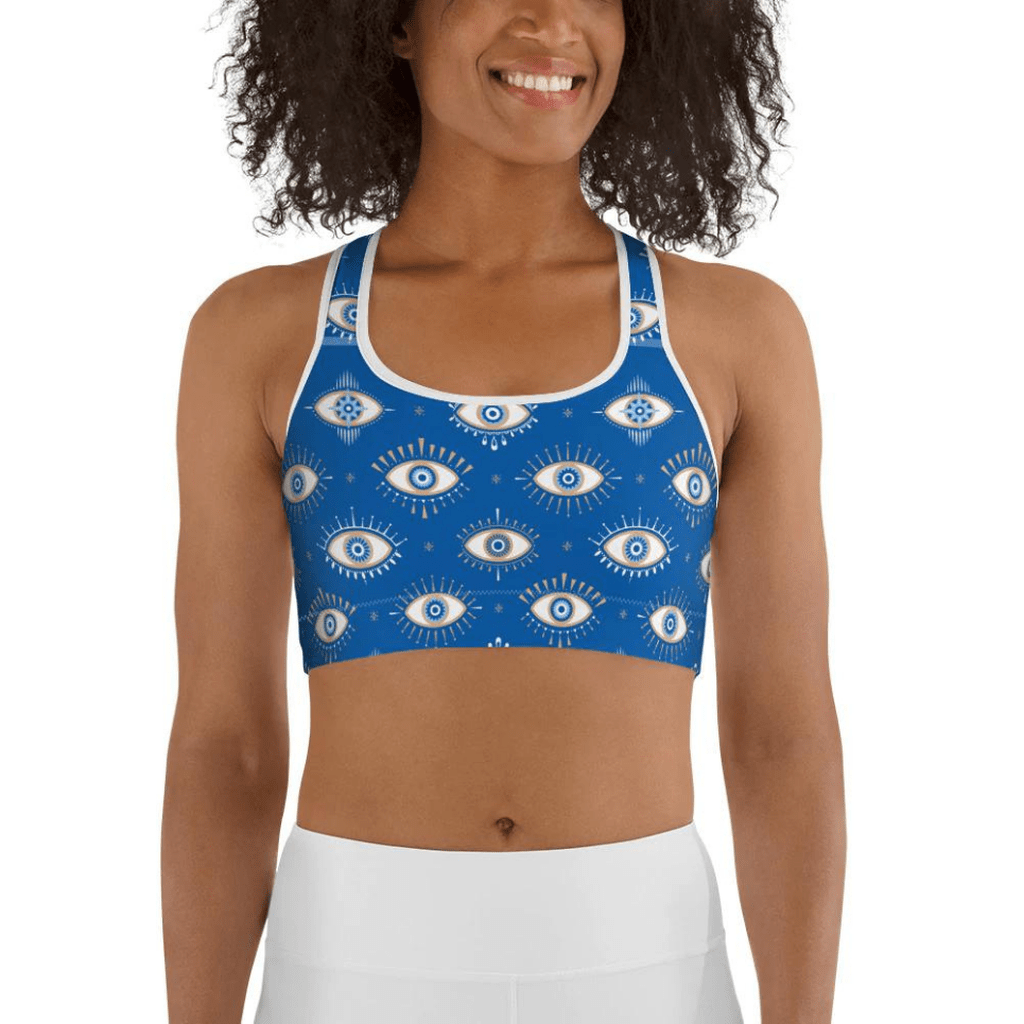 Evil Eye Pattern Sports Bra