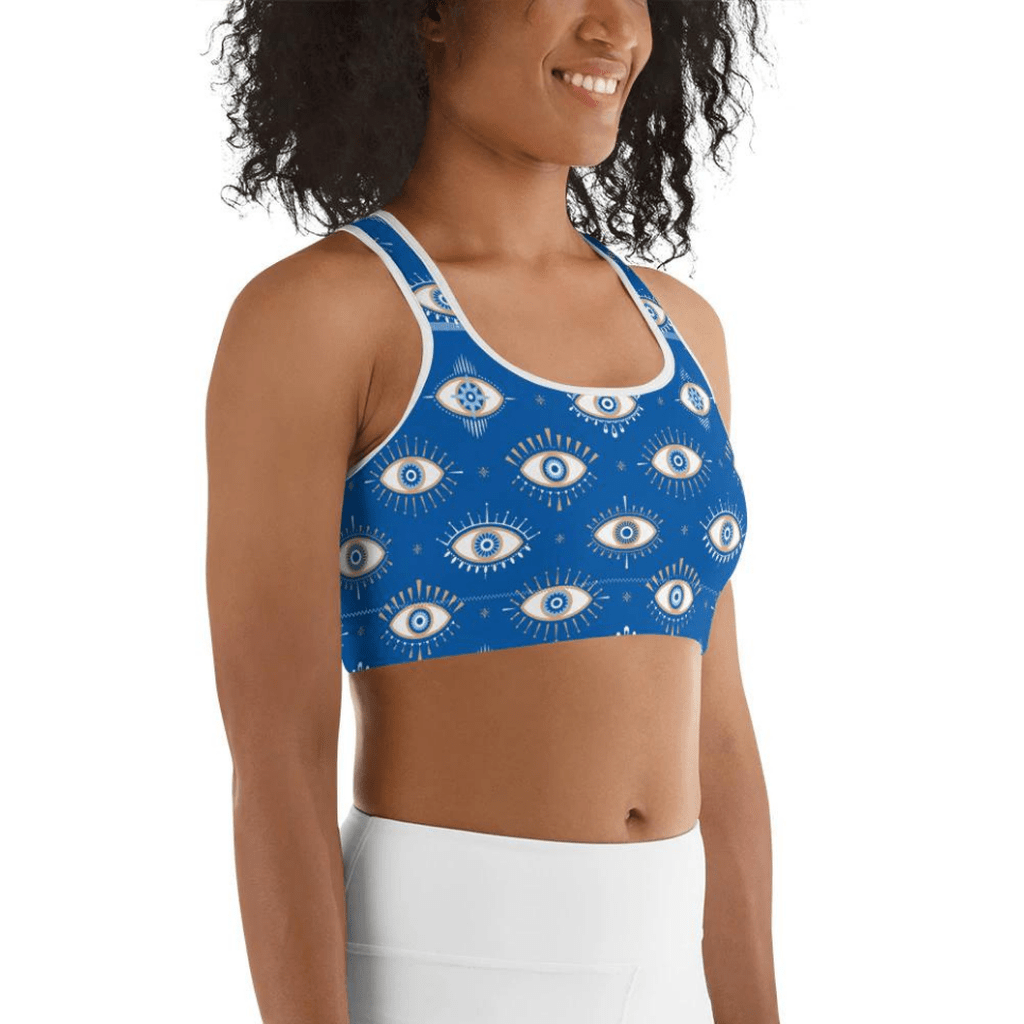 Evil Eye Pattern Sports Bra