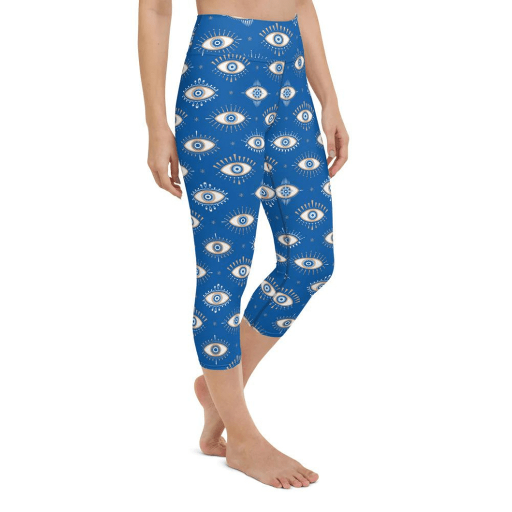 Evil Eye Pattern Yoga Capris