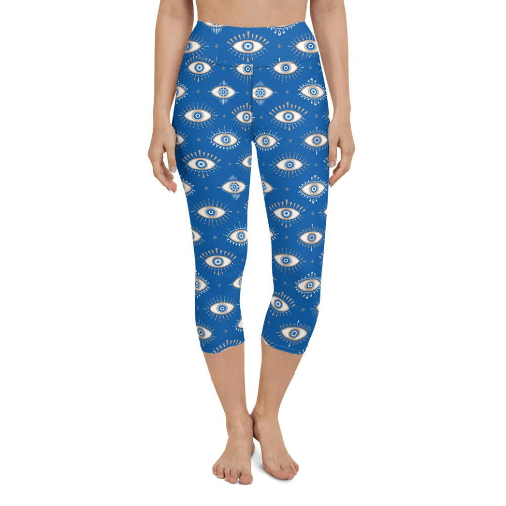 Evil Eye Pattern Yoga Capris