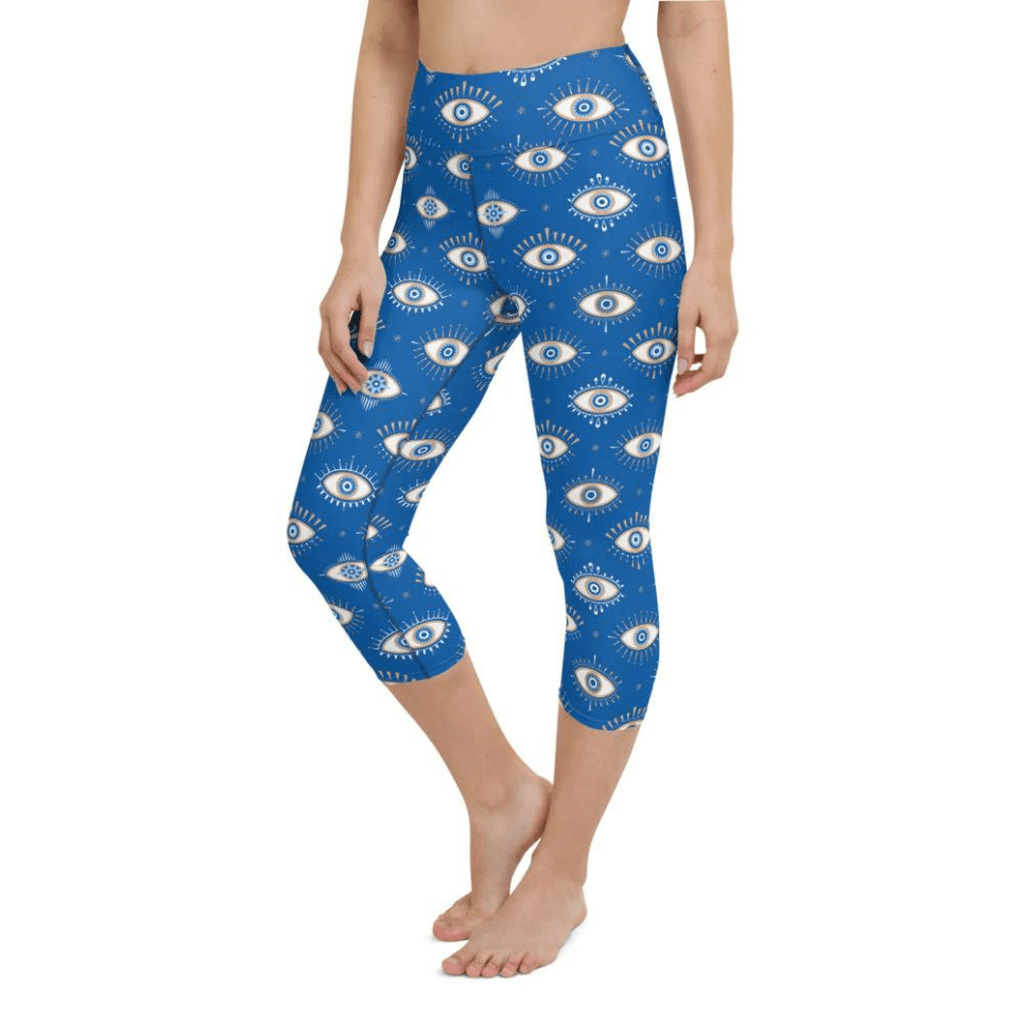 Evil Eye Pattern Yoga Capris