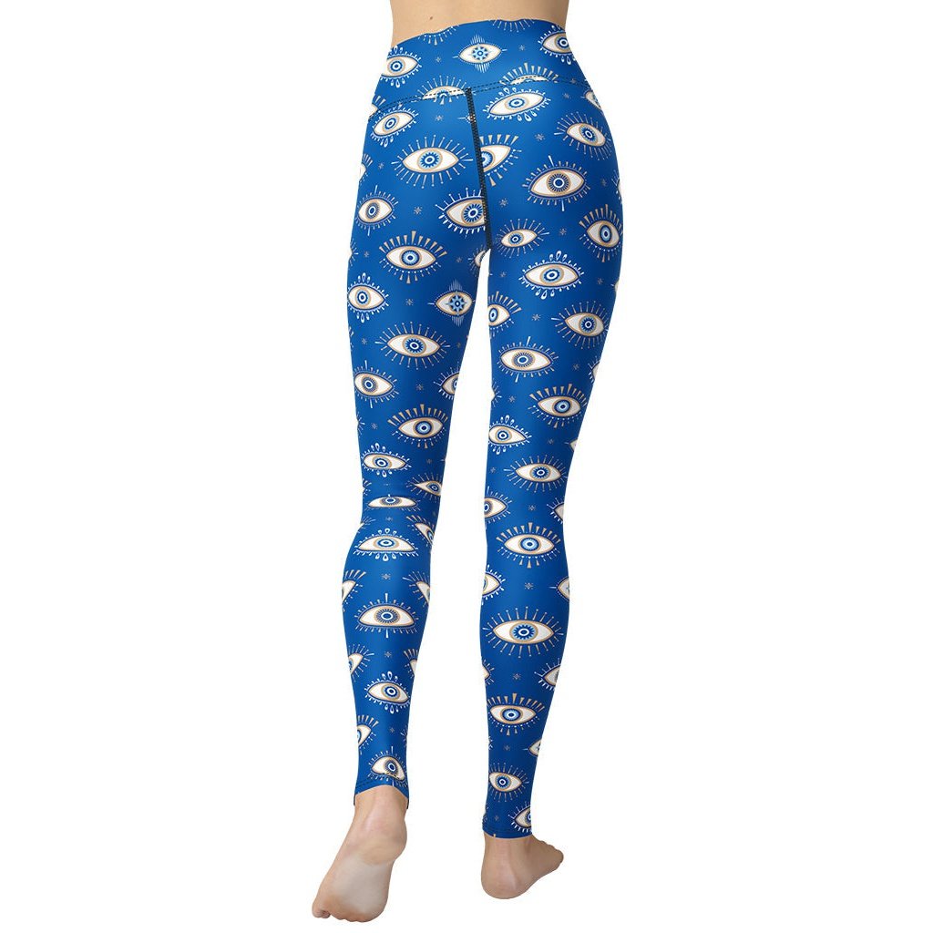 Evil Eye Pattern Yoga Leggings
