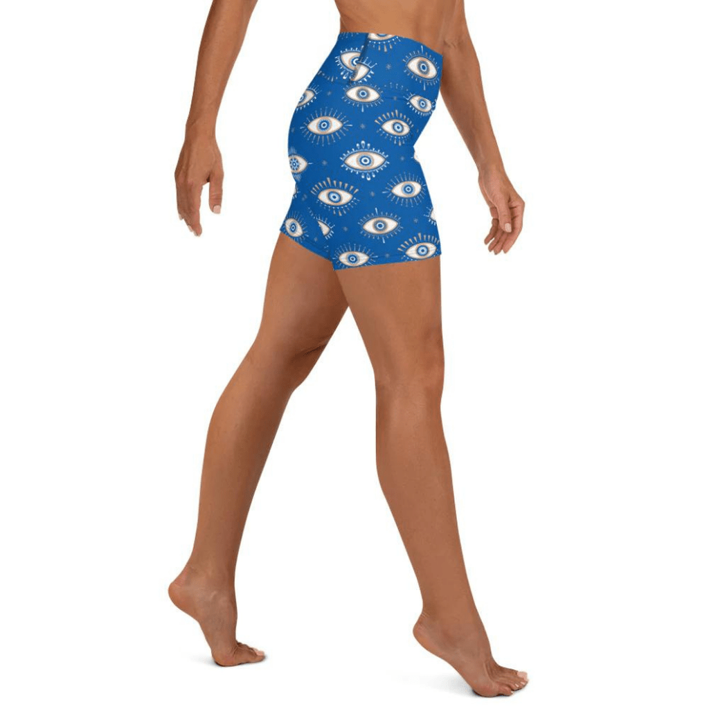 Evil Eye Pattern Yoga Shorts