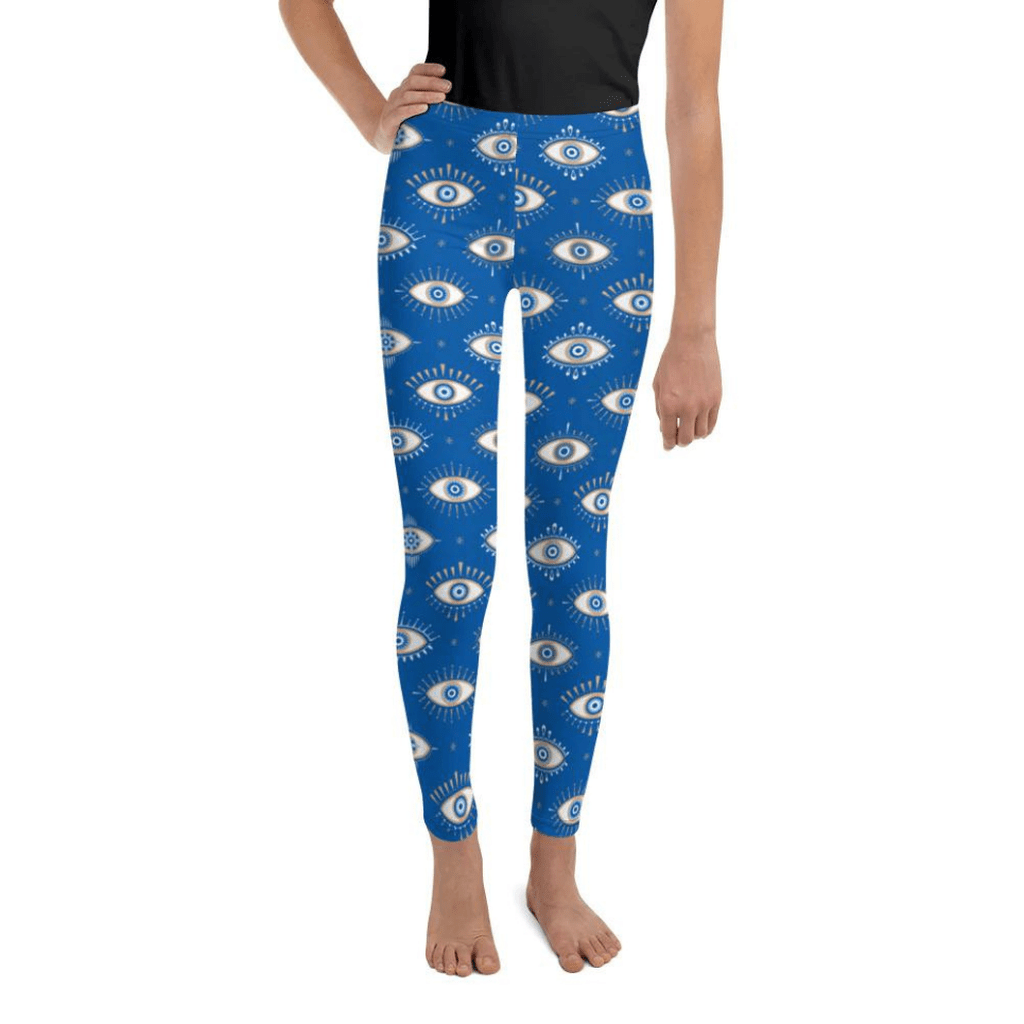 Evil Eye Pattern Youth Leggings