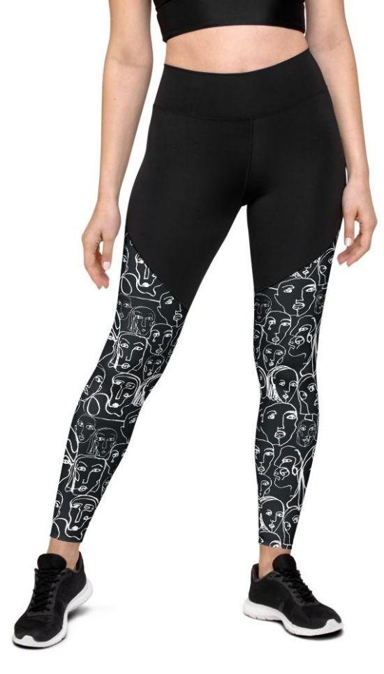 Face Drawing Compression Leggings