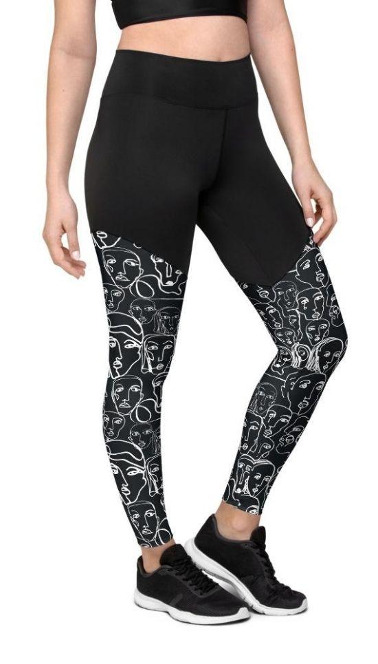 Face Drawing Compression Leggings