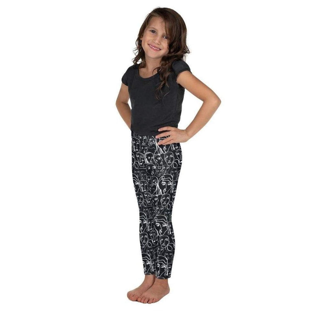 Face Drawings Kid's Leggings