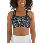 Face Drawings Sports Bra