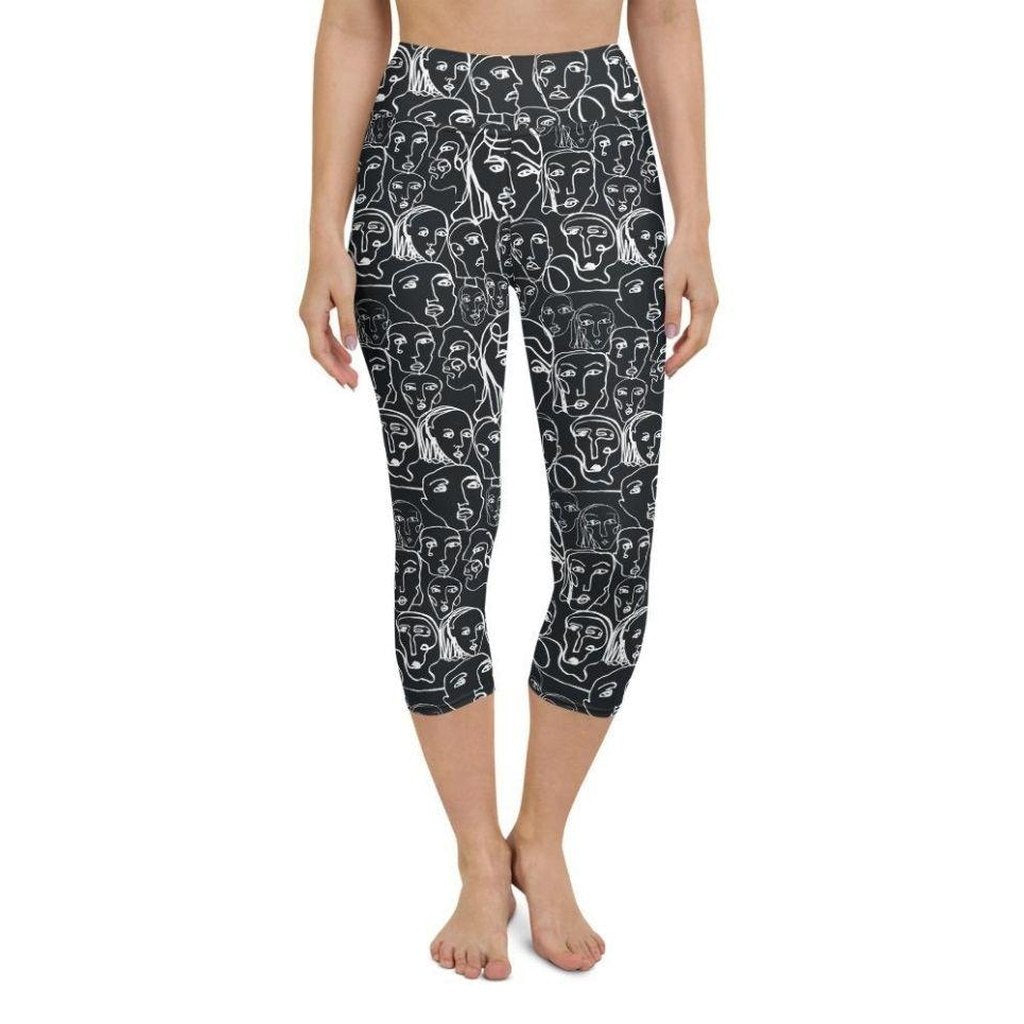 Face Drawings Yoga Capris